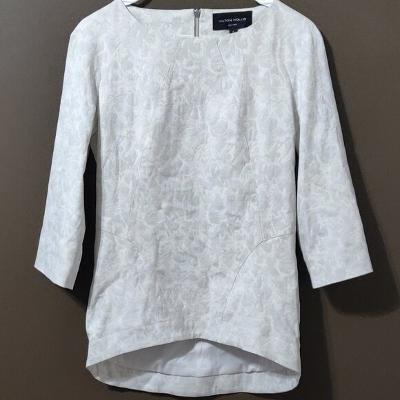 Hilton Hollis Floral Ash/Chalk Suit Separate Top SIZE 4 - Picture 1 of 6